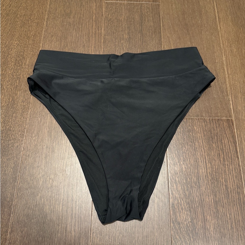 Aerie Black High-Cut Cheeky Bikini Bottom, XL